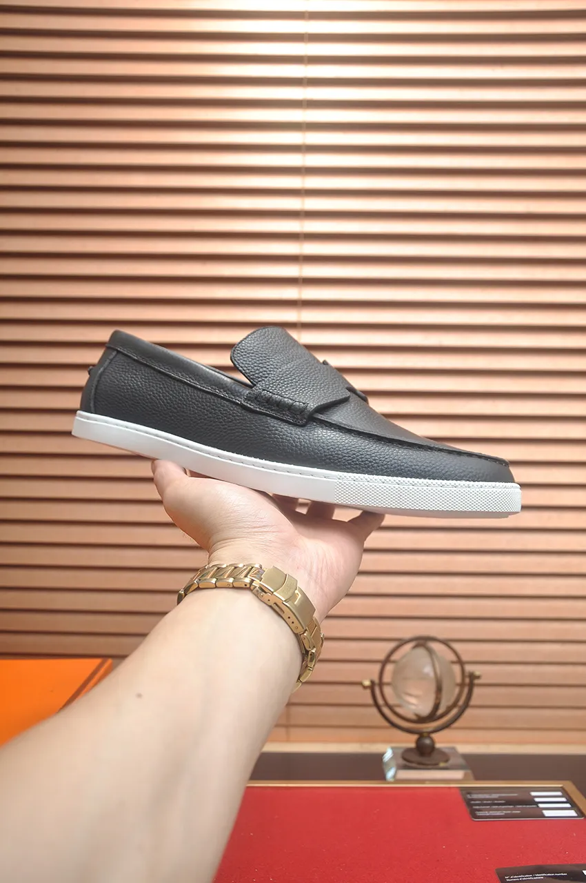 Men's Men's Shoes💰600💶【[Hermes HERMES】】(High-end Niuli) New 🍀 HERMES - top version of Hermès classic casual leather shoes! Made of imported original cowhide, the inner top layer is comfortable cowhide lining! Original wear-resistant rubber outsole! High quality products! Code number 39-45 (45 customized)
